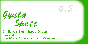 gyula spett business card